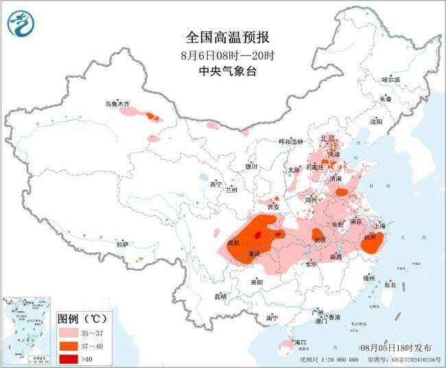 全国一天发了150条高温红色预警